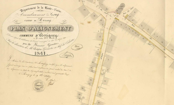 Plan Napoleonien de 1841 le puit de la rue d'Arpe de Avrigney